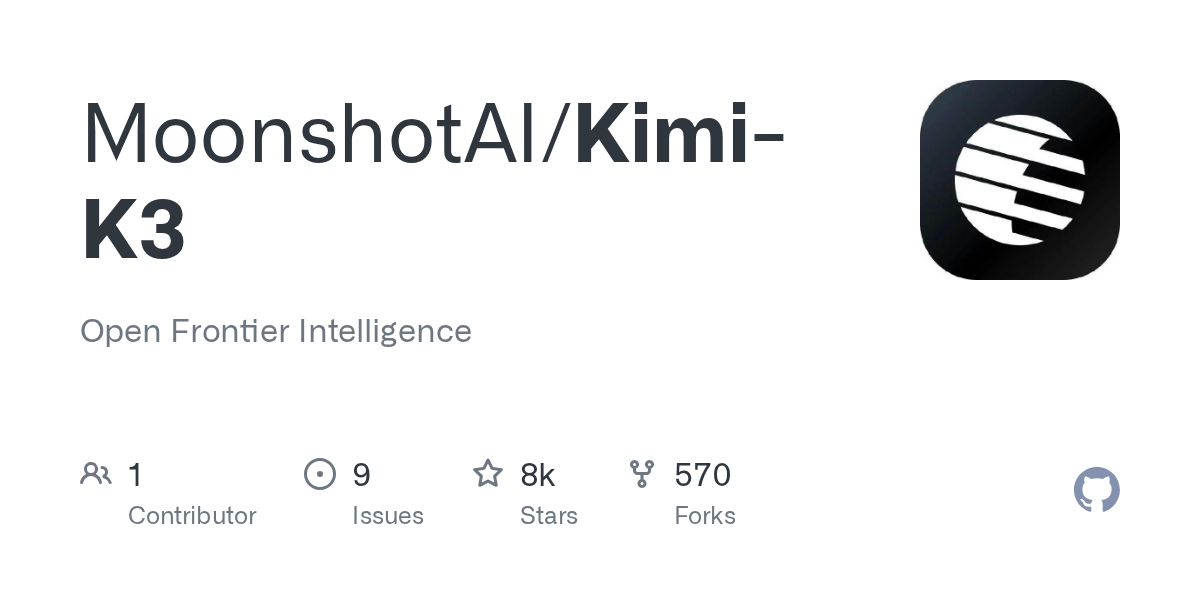 MoonshotAI/Kimi-K3 — Open Frontier Intelligence
