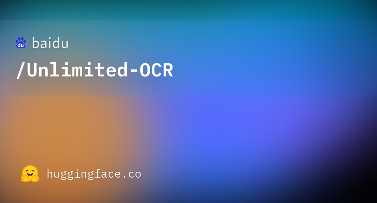 baidu/Unlimited-OCR — one-shot long-horizon document parsing at 3.3B