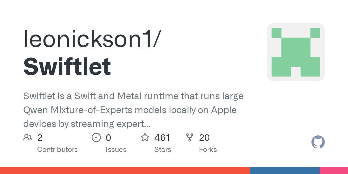 Swiftlet streams large Qwen MoE models onto Apple devices