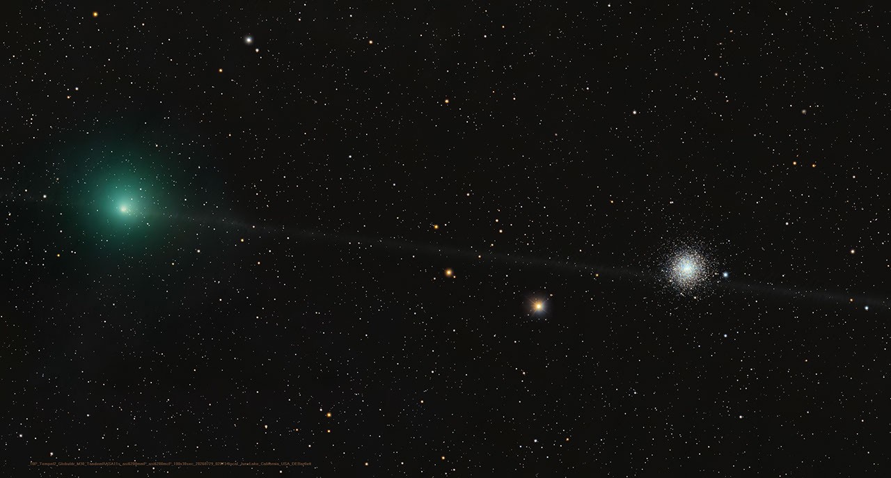 A Messier moment for comet Tempel 2