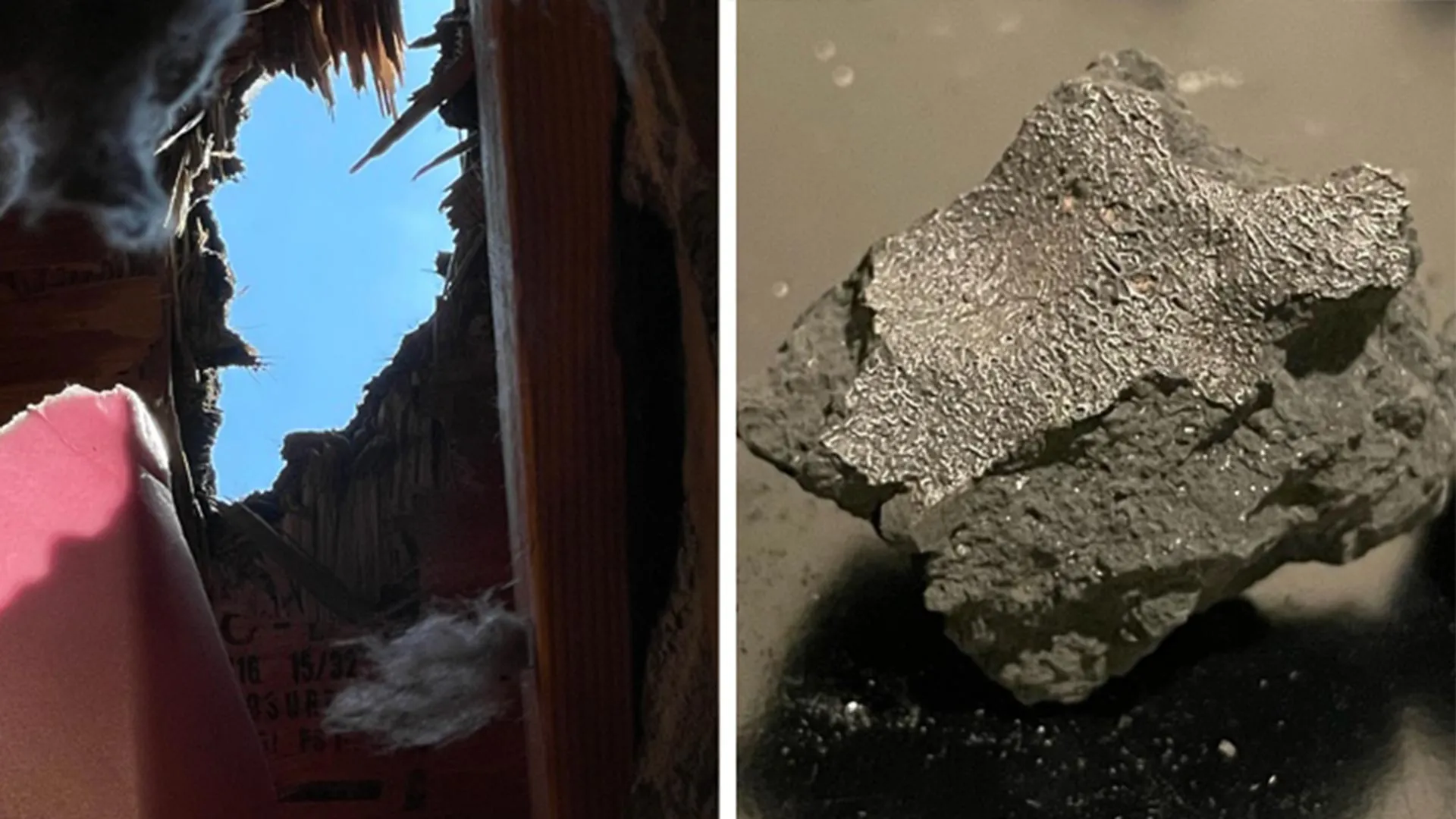 A meteorite through a New Jersey roof preserves evidence of ancient asteroid brines