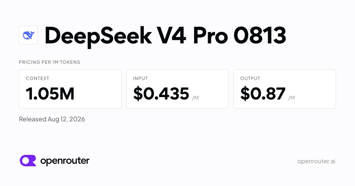DeepSeek V4 Pro 0813 goes GA in a silent API swap