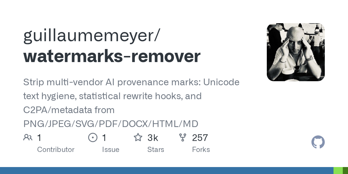 watermarks-remover: an agent skill that strips AI provenance marks